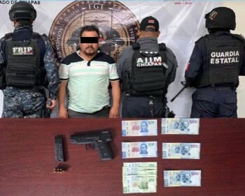 La autoridad reportó que Elías "N" fue detenido en flagrancia. Crédito: SSP Chiapas