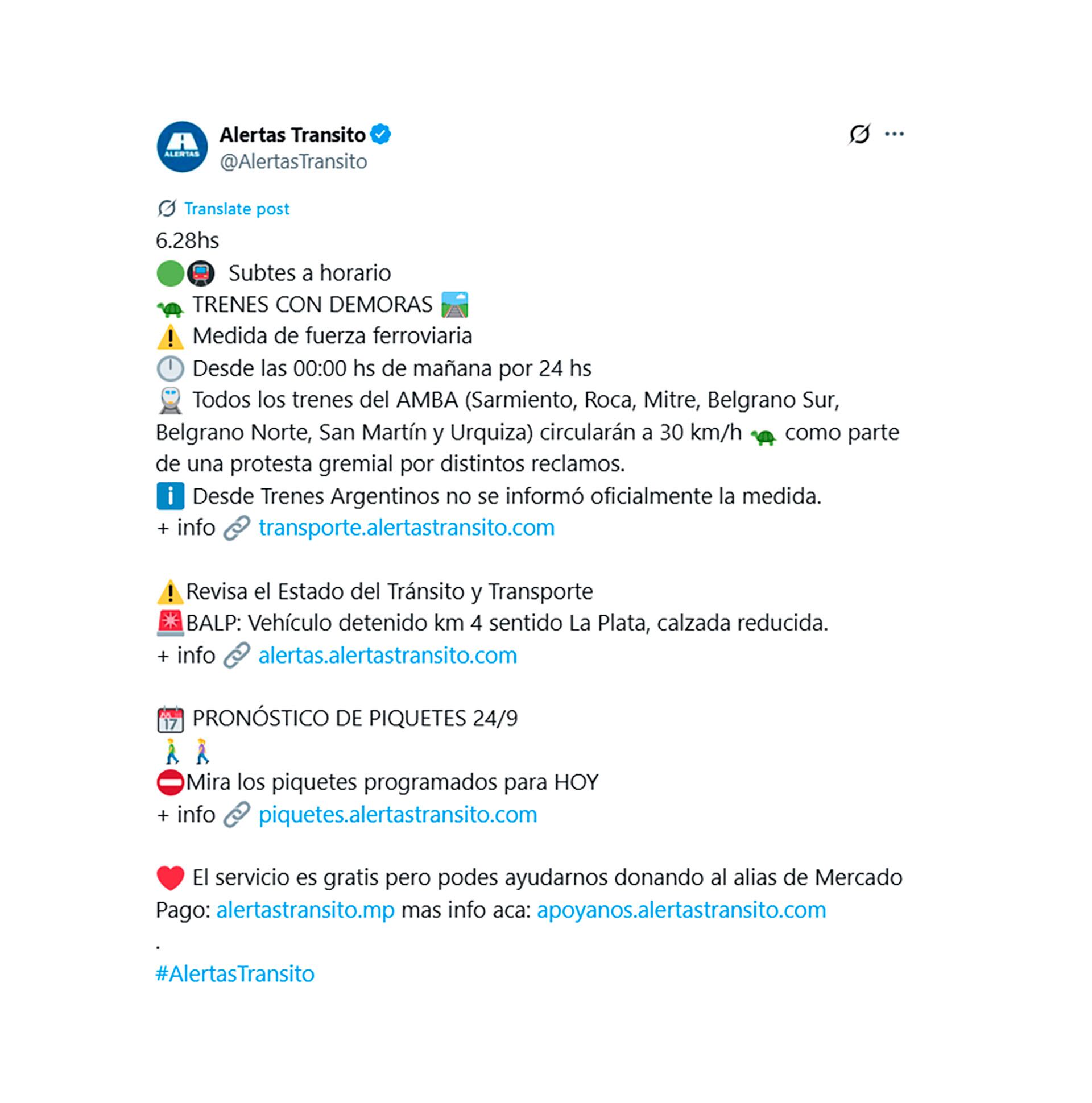 Una de las alertas que ya comienzan a circular en redes