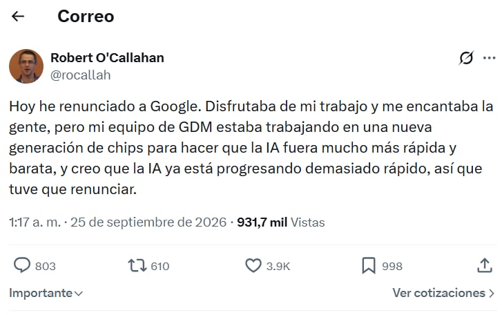 El ex trabajador participaba en la creación de chips destinados a hacer los sistemas de IA más rápidos y económicos. (X: rocallahan)