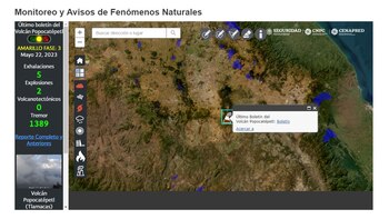 Monitoreo del volcán Popocatépetl este