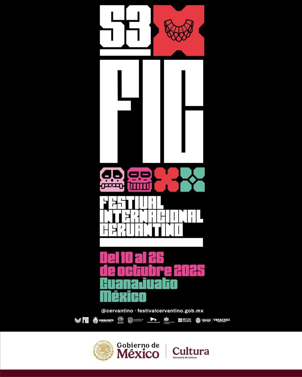 Cartel del Festival Cervantino 2025. Foto: X/@bellasartesinba.
