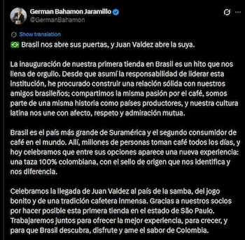 La llegada de Juan Valdez