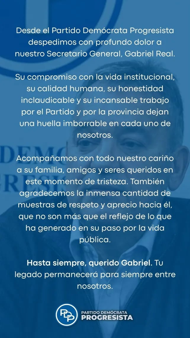 El dirigente del Partido Demócrata Progresista ocupó una banca en la Cámara de Diputados de Santa Fe en cuatro oportunidades, con su último mandato entre 2019 y 2023