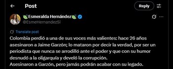 Esmeralda Hernández hizo un mensaje