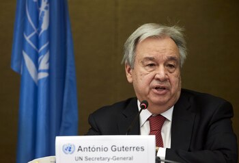 El secretario general de la ONU, António Guterres. REUTERS/Denis Balibouse