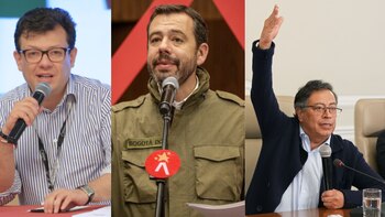 Hollman Morris, Carlos Fernando Galán y Gustavo Petro han protagonizado un cruce de declaraciones tras la cancelación del Concierto de la Esperanza - crédito montaje Infobae (Colprensa, Presidencia y Alcaldía de Bogotá)