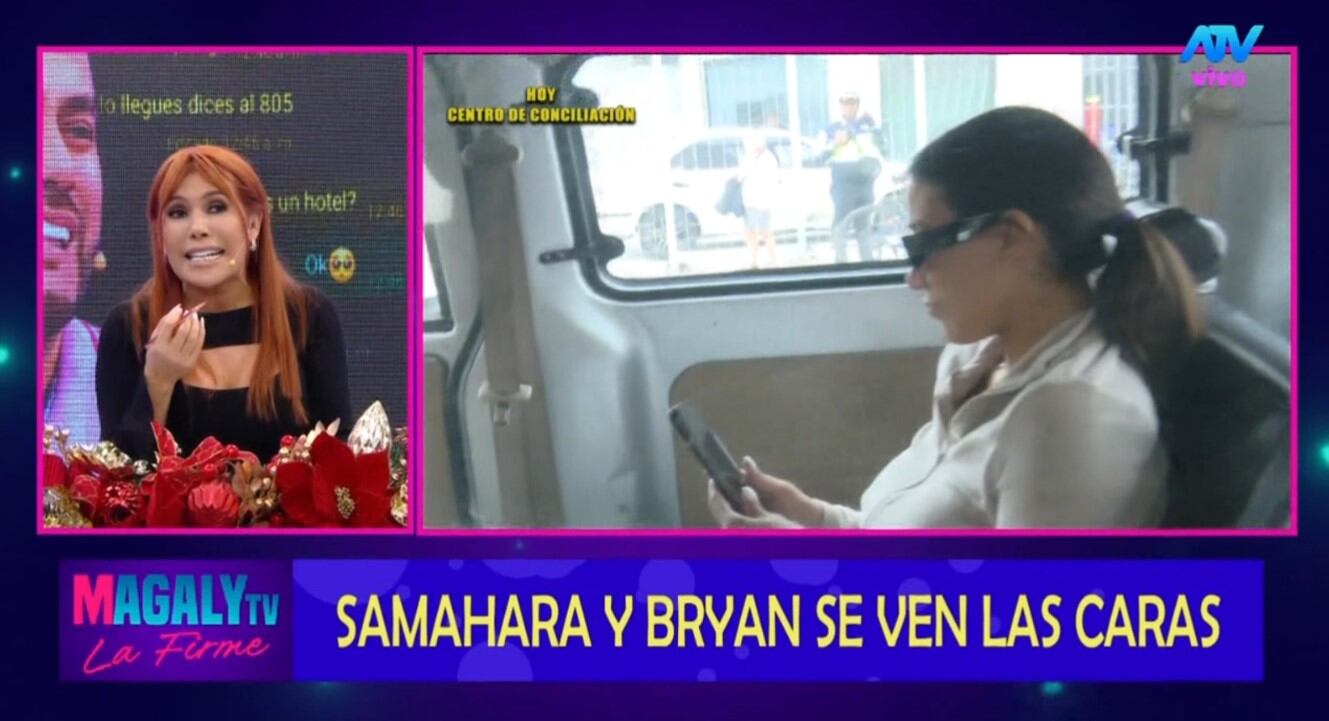 Magaly Medina destruye a Samahara y Bryan: “Esa vida de telenovela no la soporta nadie”. Infobae Perú / Captura TV - Magaly TV La Firme