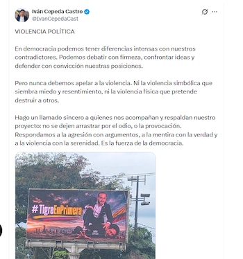 El candidato Iván Cepeda Castro rechazó exposición de propaganda política violenta - crédito @IvanCepedaCast/X