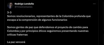 Respuesta de Rodrigo Londoño, alias