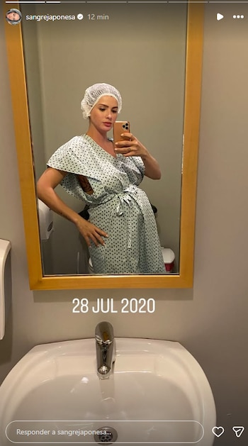 La China Suárez compartió una foto embarazada minutos premios a dar a luz a Amancio (Instagram)