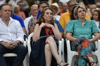 Cuca Gamarra en un mitin