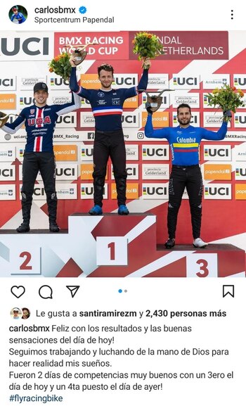 El pedalista ocupó el tercer