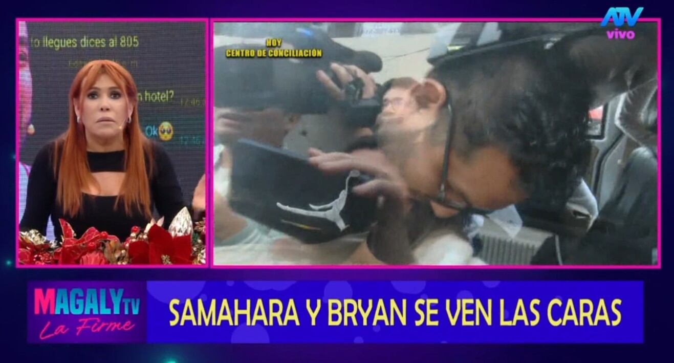 Magaly Medina destruye a Samahara y Bryan: “Esa vida de telenovela no la soporta nadie”. Infobae Perú / Captura TV - Magaly TV La Firme