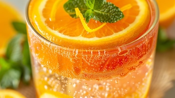 El refresco de naranja, además