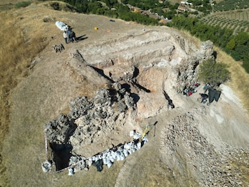 El Castillo de Uceda en Guadalajara desde una vista aérea (Arqueología UAH)
