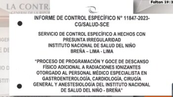 Informe de control específico de