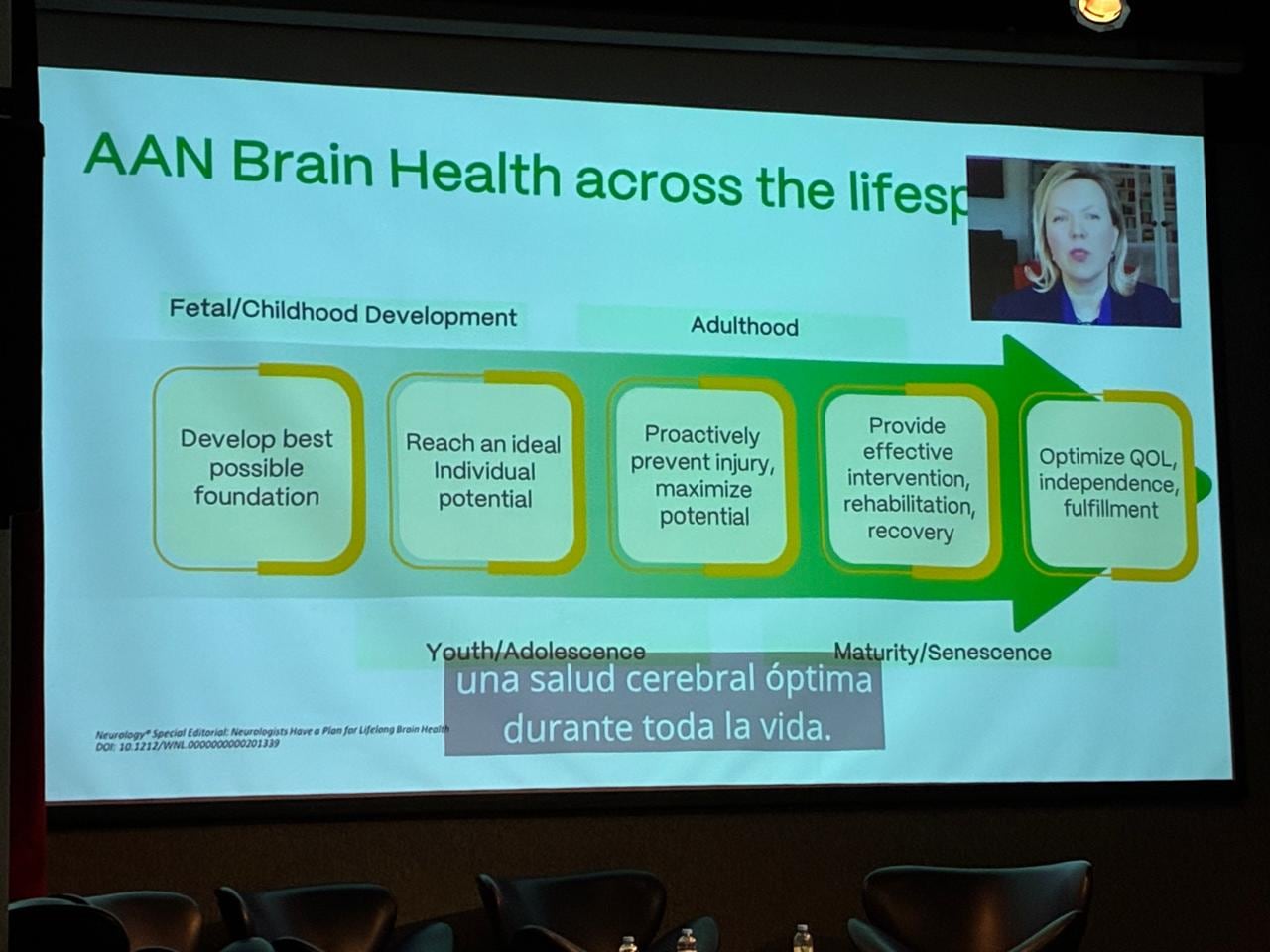 La presidenta de la AAN instó a priorizar la neurología preventiva y la colaboración mundial