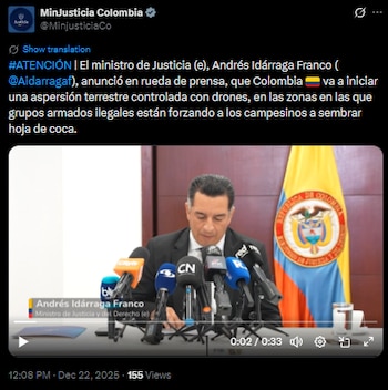 Andrés Idárraga anuncia fumigación dirigida