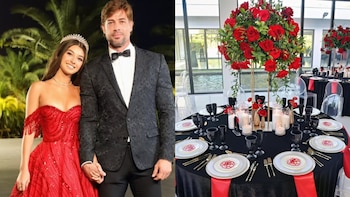 El evento se distinguió por una decoración inspirada en el color rojo, que predominó en cada rincón del salón
(Fotos. Instagram/@kaileylevy19)