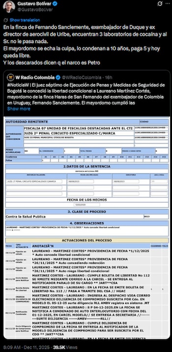 Gustavo Bolívar lanzó indirectas a