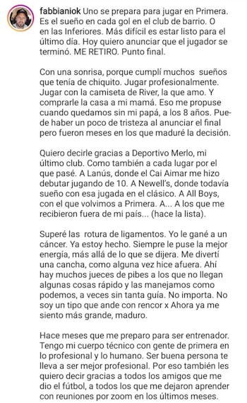 La carta del Ogro Fabbiani