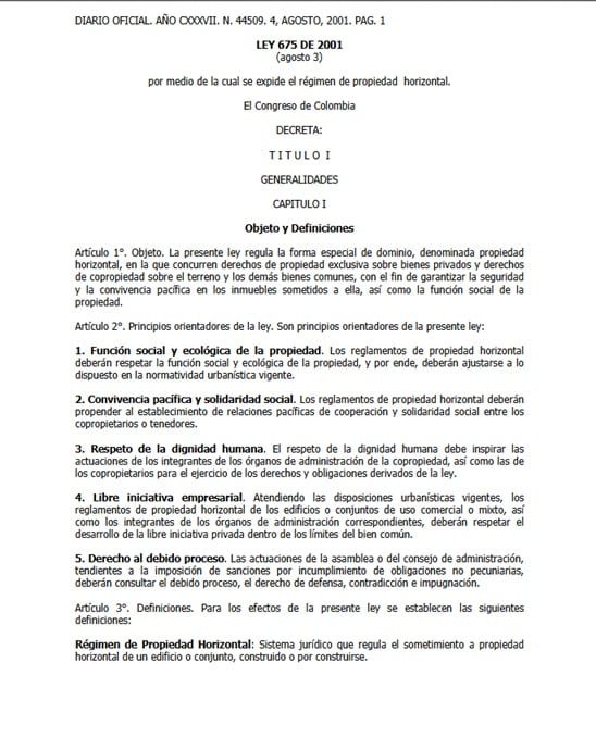 La Ley 675 de 2001 estableció el régimen de propiedad horizontal de Colombia - crédito Presidencia de Colombia