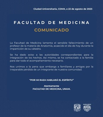Comunicado de la UNAM acerca
