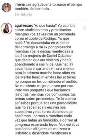 Jimena Barón les pidió a