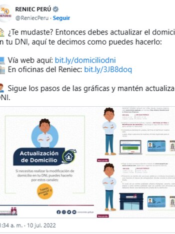 El Reniec recuerda a los