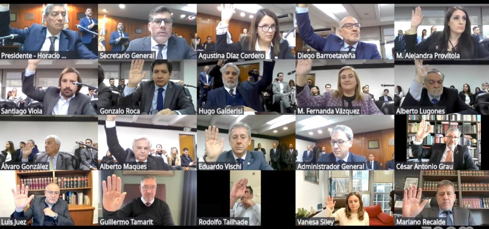 La reunión de plenario se desarrolló de forma híbrida, con algunos asistentes presenciales y otros por Zoom.