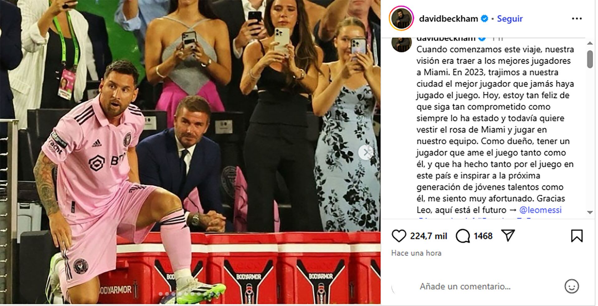 El posteo de David Beckham