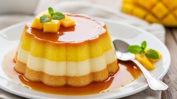Flan napolitano de mango: el postre cremoso que conquista por su sabor y se prepara con pocos ingredientes