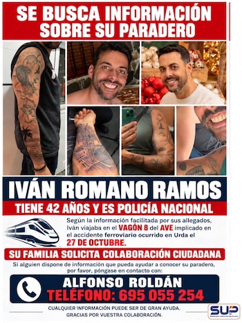 Iván Romero, desaparecido en el accidente de tren.