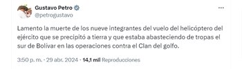 El mandatario lamentó el accidente