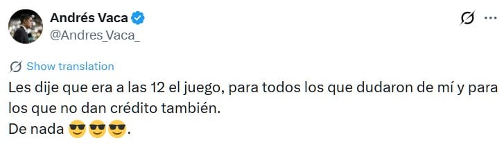 El periodista deportivo indica que la noticia es totalmente verdadera, pero las autoridades correspondientes no han emitido ningún comunicado. (TW Andrés Vaca)
