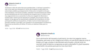 Amaranta Hank criticó la falta de solemnidad y advirtió sobre riesgos fiscales en el discurso de Abelardo de la Espriella - crédito @aleomanao/X