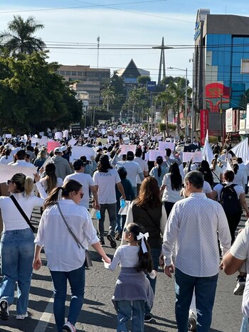 Los manifestantes acudieron de blanco