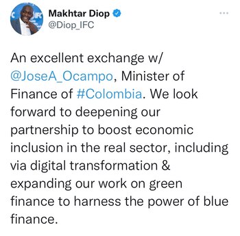 Tuit de Makhtar Diop.