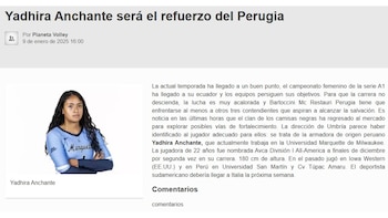 Yadhira Anchante jugará en Perugia de Italia.