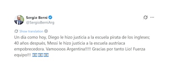 Tuit politicos argentina messi mundial