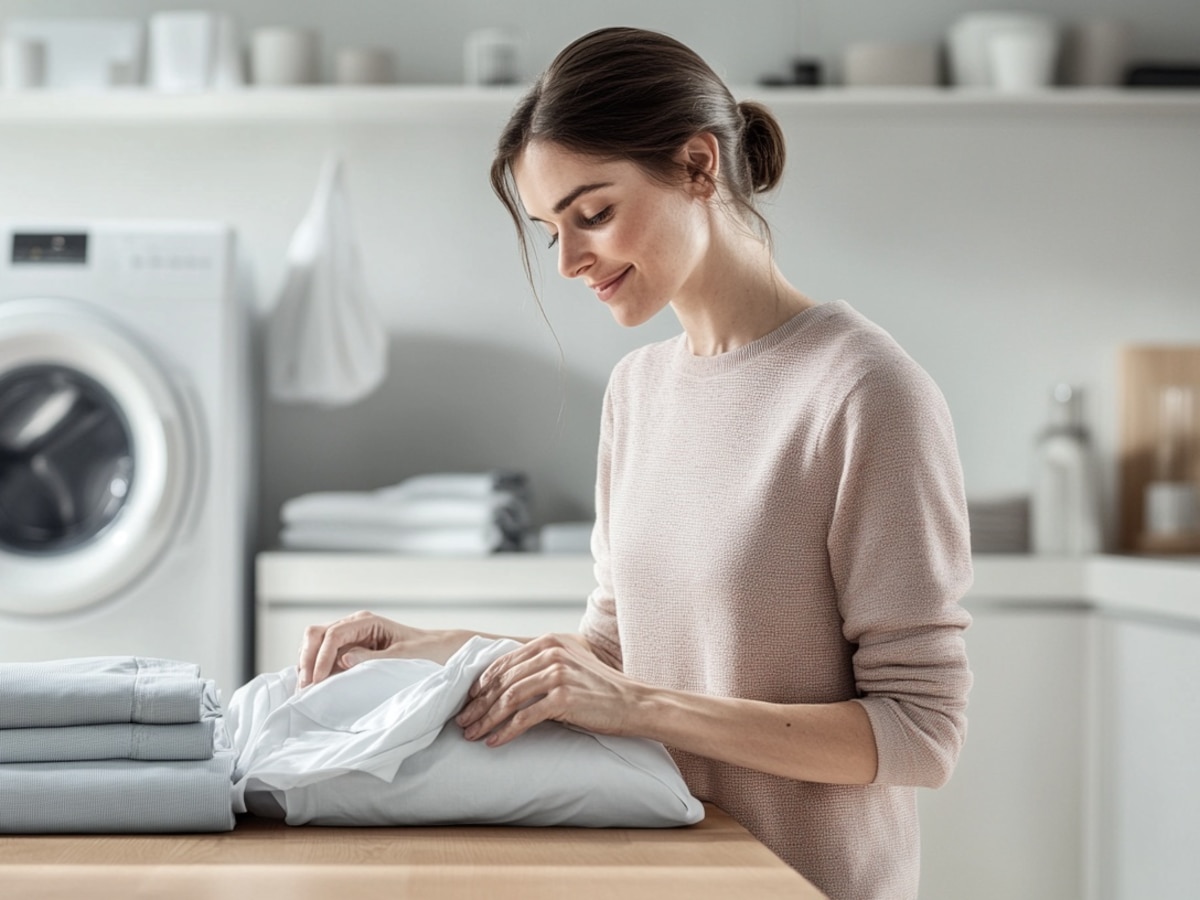 Folding Fresh Laundry