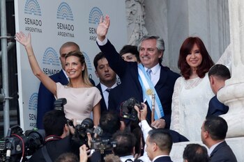 Fabiola Yañez durante la asunción de Alberto Fernández (REUTERS)