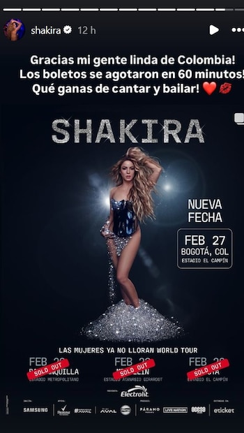 Shakira agradeció el apoyo en