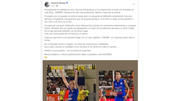 Extensa publicación de Natalia Málaga en Facebook.