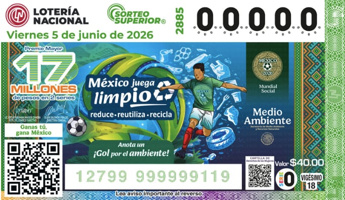 El diseño está inspirado en el Día Mundial del Medio Ambiente. Créditos: Lotería Nacional.
