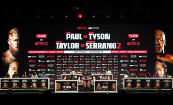Este combate marca la primera transmisión en vivo de boxeo por Netflix, que emitirá el evento para sus suscriptores el próximo viernes (Kevin Jairaj-Imagn Images)