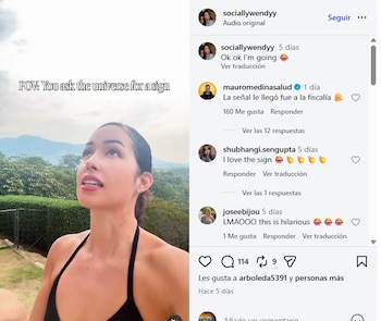 Un video sobre señales del universo concentró el mayor número de comentarios relacionados con el allanamiento a Wendy Durán - crédito @sociallywendyy/Instagram