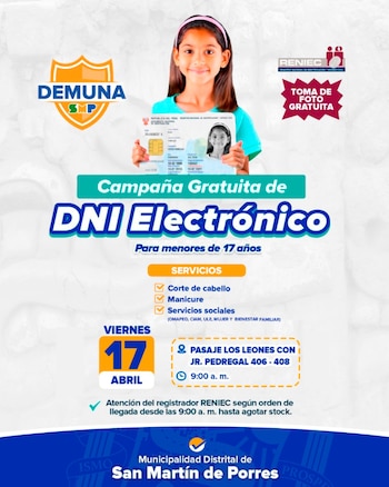 La campaña busca reducir barreras brechas de identificación - Créditos: Municipalidad de San Martín de Porres.