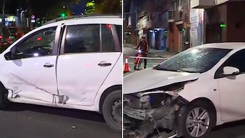 Fuerte choque entre dos autos en el barrio porteño de Almagro: uno de los conductores habría cruzado en rojo