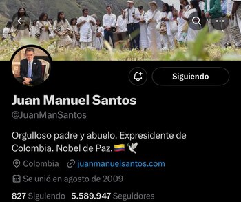 El expresidente Juan Manuel Santos